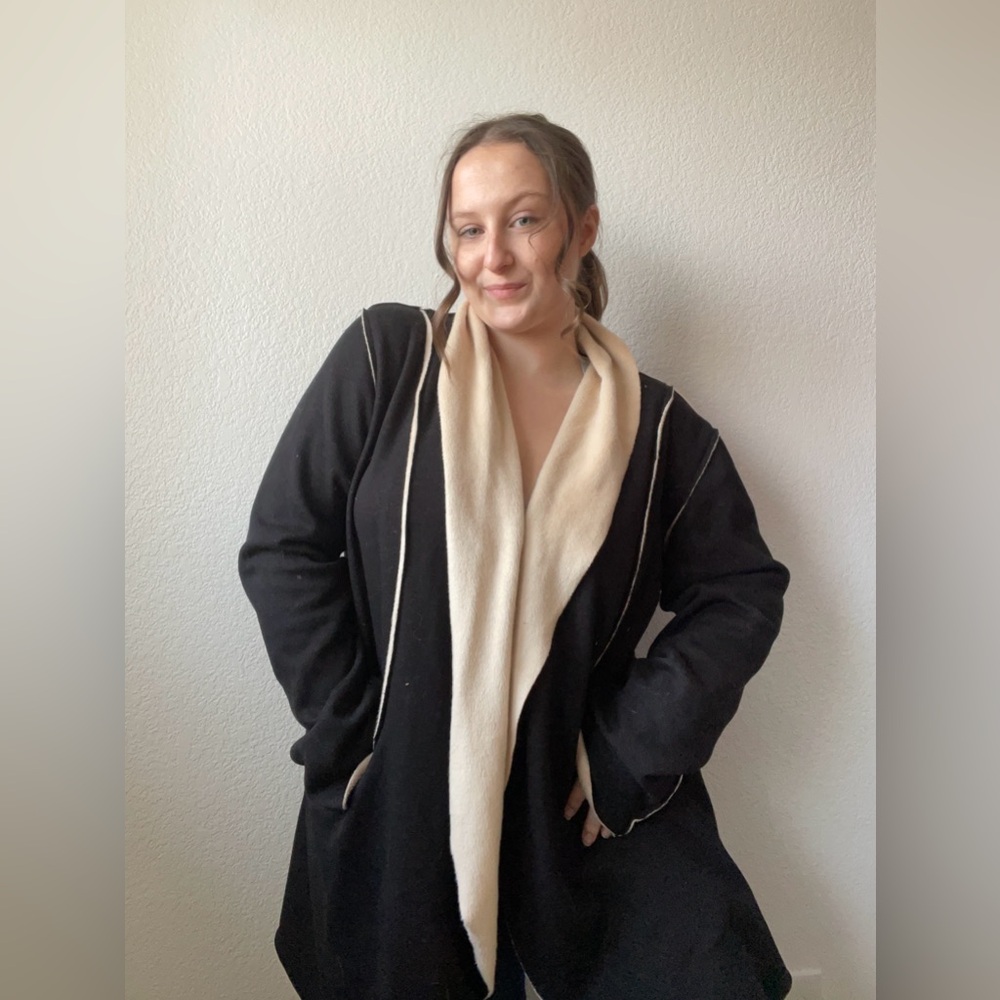 Black & Cream Soft Cardigan